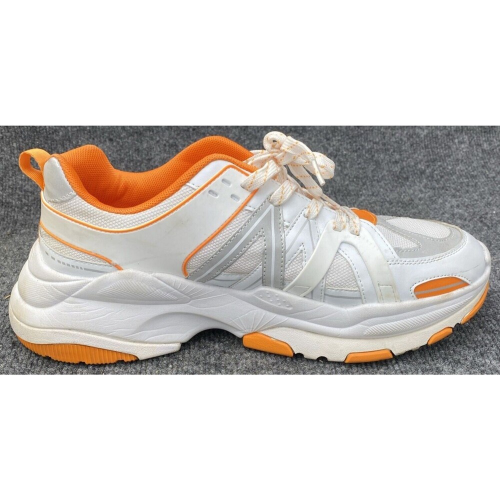 SOSO DESIGN Men's Shoes Size US 12 White Orange Sneaker Trainer Running